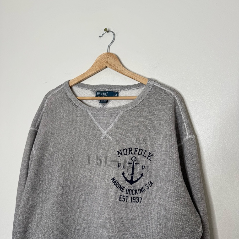 Vintage 1990s Polo Ralph Lauren "Marine Stencil" crewneck sweatshirt size XL - Picture 6 of 13